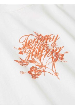 Camiseta Blanca Con Logo Gráfico De Corte Regular Tommy Hilfiger