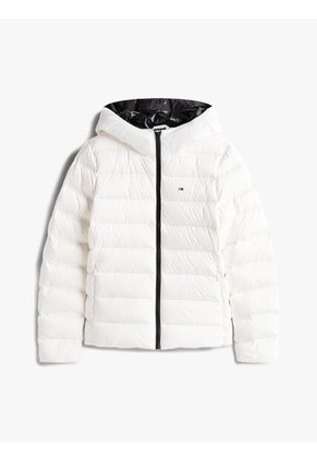 Chaqueta Blanca Acolchada De Plumón Con Capota Tommy Jeans