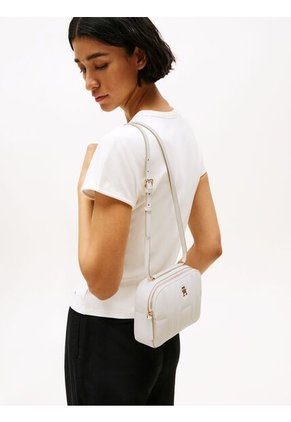 Bolso Blanco Cruzado Acolchado Con Monograma TH Tommy Hilfiger