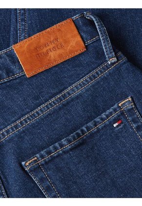 Jeans Azul Ajustados Y Tobilleros De Talle Alto Tommy Hilfiger
