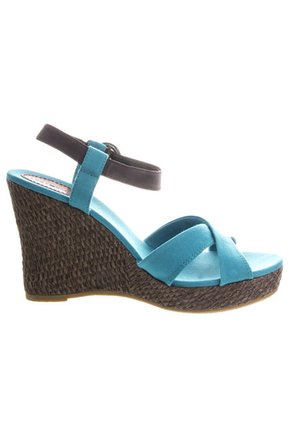 Sandalia Tacón Corrido Tommy Hilfiger Azul Turquesa