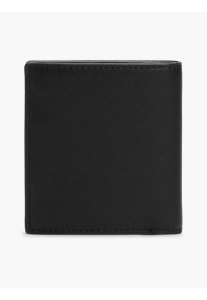 Billetera Negra De Cuero Heritage Con Logo Engomado Tommy Hilfiger