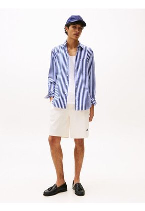 Camisa Celeste De Rayas TH Flex De Corte Regular Tommy Hilfiger