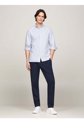 Camisa Azul Heritage De Rayas Con Corte Regular Tommy Hilfiger