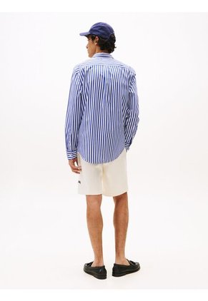 Camisa Celeste De Rayas TH Flex De Corte Regular Tommy Hilfiger