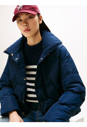 Chaqueta Azul Acolchada Con Escudo Bordado Tommy Hilfiger