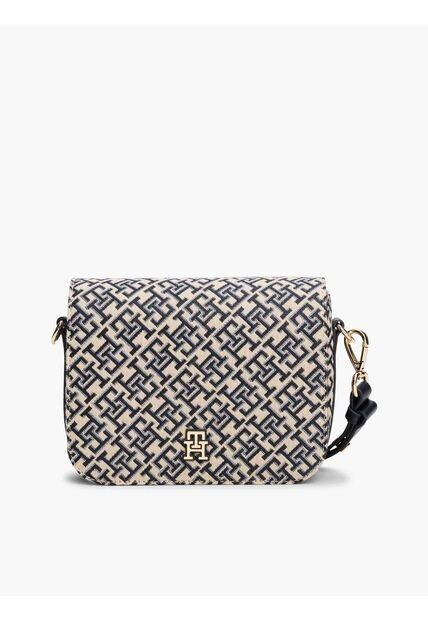 Bolso Azul Oscuro Mensajero Con Monograma TH En Jacquard Tommy Hilfiger