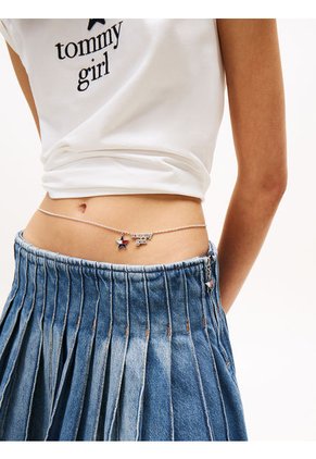 Minifalda Azul Tommy Girl Con Plisado Tommy Jeans