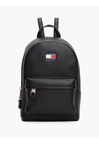 Morral Negro Con Logo Engomado Y Acabado Granulado Tommy Hilfiger Tommy Hilfiger