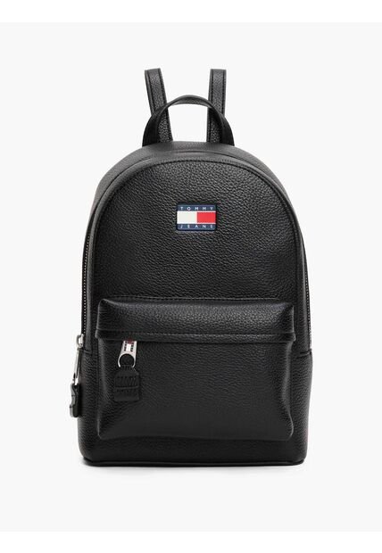 Morral Negro Con Logo Engomado Y Acabado Granulado Tommy Hilfiger