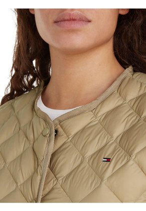 Chaqueta Beige Acolchada Plegable Con Relleno Tommy Hilfiger