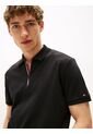Polo Negro De Corte Regular Con Cierre De Cremallera Tommy Hilfiger de Tommy Hilfiger