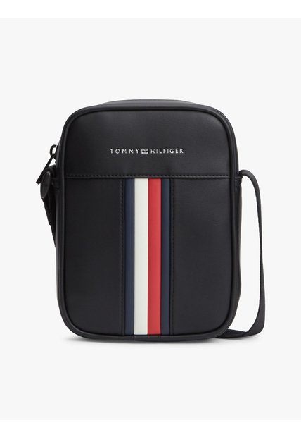 Bolso Negro Reporter Cruzado Con Cinta Distintiva Tommy Hilfiger