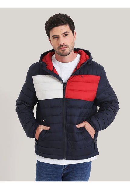 Chaqueta Multicolor Acolchada Con Logo Tommy Hilfiger