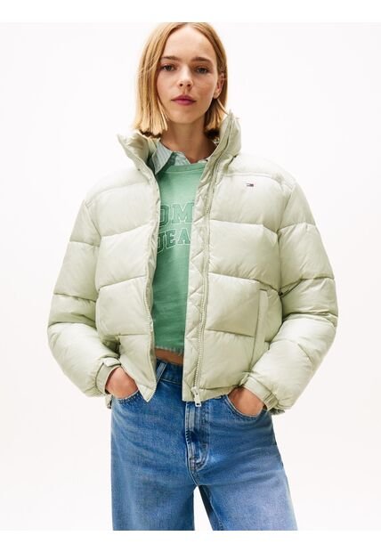 Chaqueta Gris Acolchada Con Capota Plegable Tommy Jeans