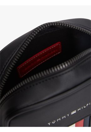Bolso Negro Reporter Cruzado Con Cinta Distintiva Tommy Hilfiger