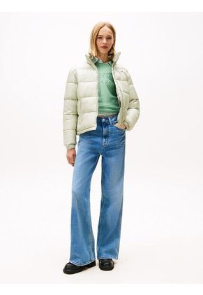 Chaqueta Gris Acolchada Con Capota Plegable Tommy Jeans