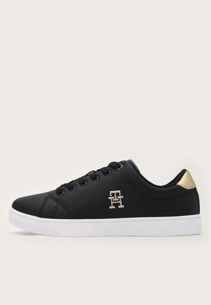Tenis Lifestyle Negro-Dorado-Blanco Tommy Hilfiger Essential