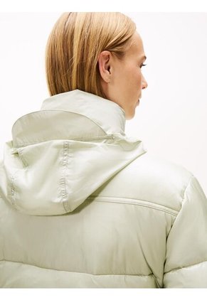 Chaqueta Gris Acolchada Con Capota Plegable Tommy Jeans