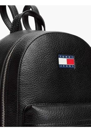 Morral Negro Con Logo Engomado Y Acabado Granulado Tommy Hilfiger