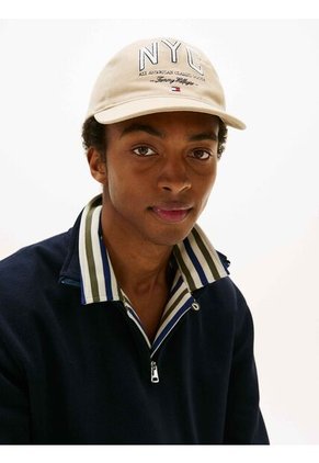 Gorra Beige De Béisbol Con Logo Y Cinco Paneles Tommy Hilfiger