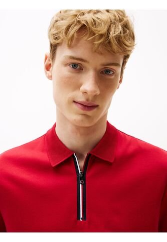 Polo Rojo De Corte Regular Con Cierre De Cremallera Tommy Hilfiger Tommy Hilfiger