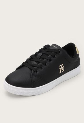 Tenis Lifestyle Negro-Dorado-Blanco Tommy Hilfiger Essential