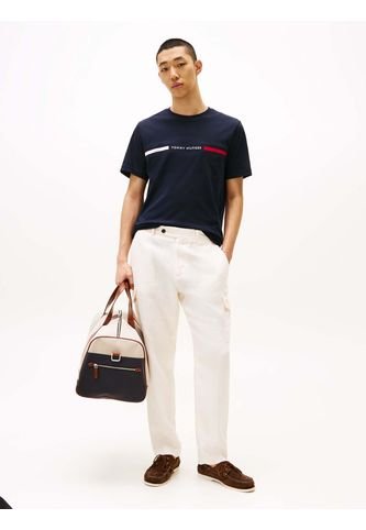 Camiseta Azul De Cuello Redondo Con Logo Tommy Hilfiger Tommy Hilfiger