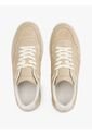 Tenis Beige De Cuero Con Mezcla De Texturas Tommy Hilfiger de Tommy Hilfiger