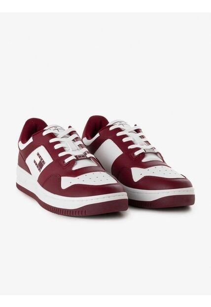 Tenis En Piel De Gran Calidad Hombre Rojo Tommy Hilfiger