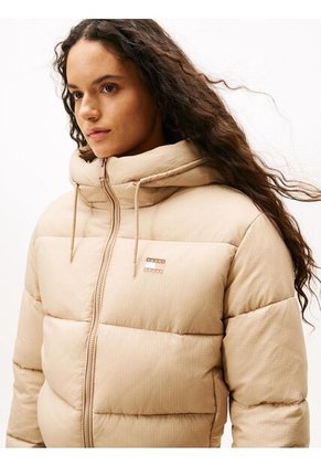 Chaqueta Café Acolchada De Ripstop Con Capota Tommy Jeans