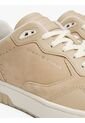 Tenis Beige De Cuero Con Mezcla De Texturas Tommy Hilfiger de Tommy Hilfiger