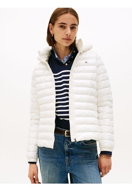 Chaqueta Blanca Repelente Al Agua Con Plumón Tommy Hilfiger