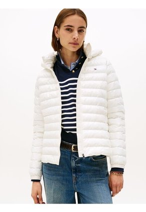 Chaqueta Blanca Repelente Al Agua Con Plumón Tommy Hilfiger