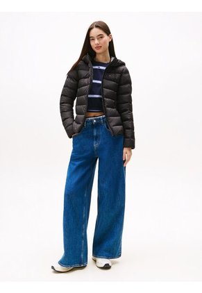 Chaqueta Negra Acolchada De Plumón Con Capota Tommy Jeans