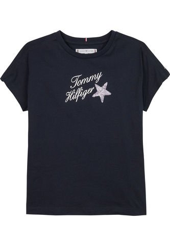 Camiseta Niña Azul Con Logo Gráfico Tommy Hilfiger Tommy Hilfiger