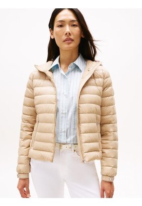 Chaqueta Beige Con Capota Acolchada De Corte Regular Tommy Hilfiger