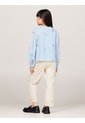 Blusa Azul De Chambray Con Bordado Floral Tommy Hilfiger de Tommy Hilfiger