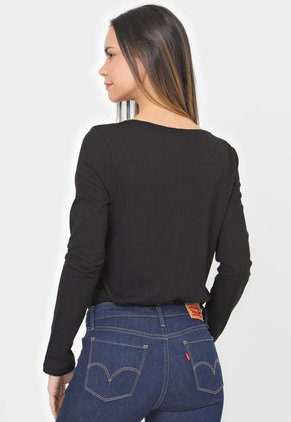 Camiseta Manga Larga Negro Tommy Hilfiger