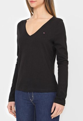 Camiseta Manga Larga Negro Tommy Hilfiger