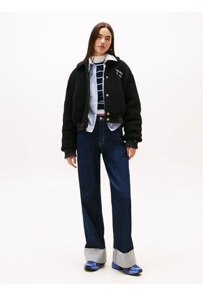 Chaqueta Negra Bomber Con Logo Tommy Jeans