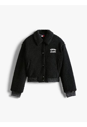 Chaqueta Negra Bomber Con Logo Tommy Jeans