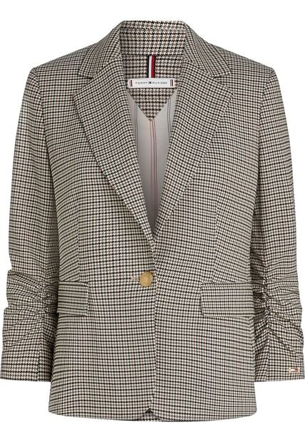 Blazer Beige Con Diseño De Estampado De Cuadros Tommy Hilfiger