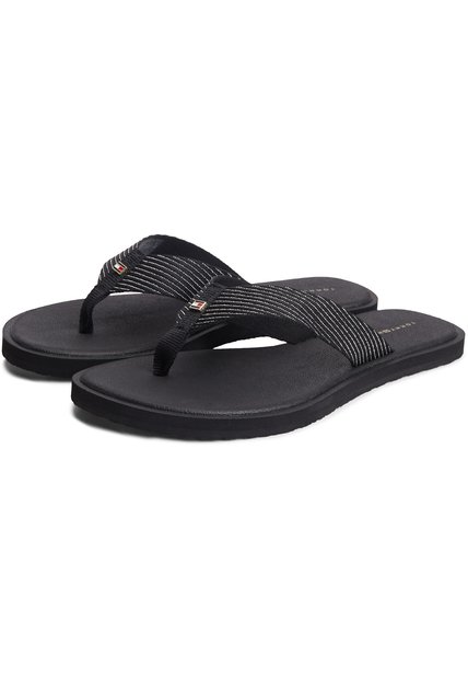 Sandalias Negro IM Scandi Con Logo Metalizado Tommy Hilfiger