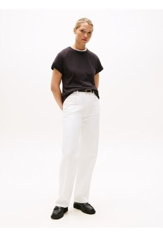 Camiseta Negra Texturizada De Cuello Redondo Tommy Hilfiger Tommy Hilfiger