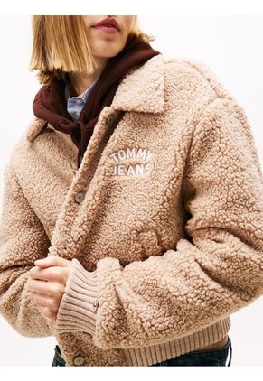 Chaqueta Café Bomber Con Logo Tommy Jeans