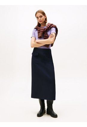Camiseta Purpura De Corte Regular Con Diseño De Rayas Tommy Hilfiger