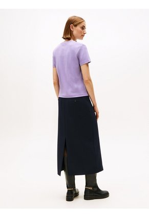 Camiseta Purpura De Corte Regular Con Diseño De Rayas Tommy Hilfiger