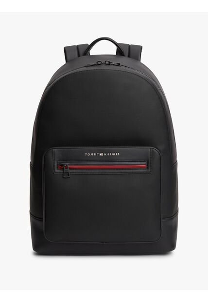 Morral Negro Texturizada Con Logo Metálico Tommy Hilfiger