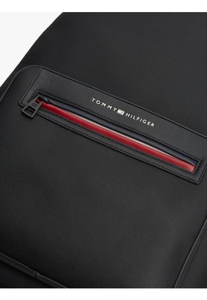 Morral Negro Texturizada Con Logo Metálico Tommy Hilfiger